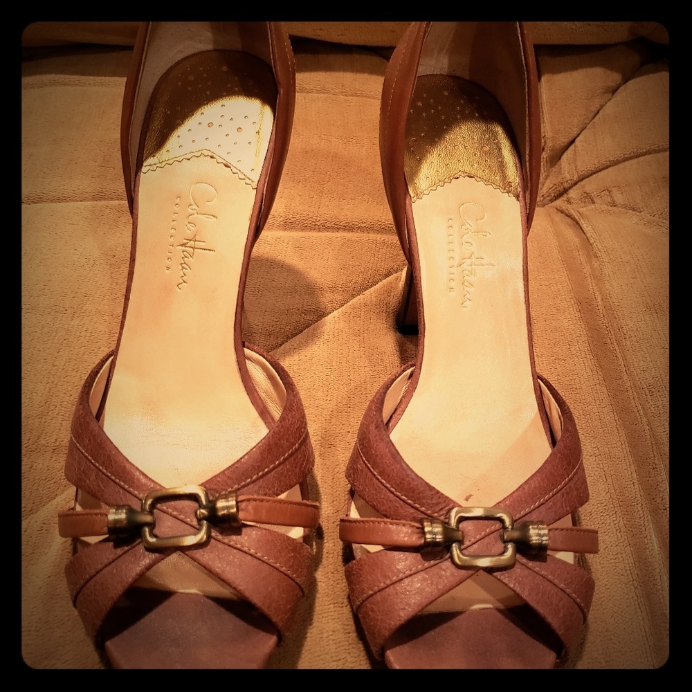 Cole Haan brown peep toe Pumps
